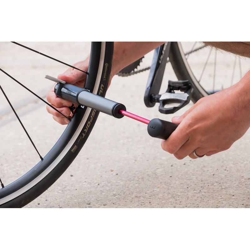 BBB Cycling Mini Pump Lightweight Integrated Pressure Gauge Dualhead Thumblock
