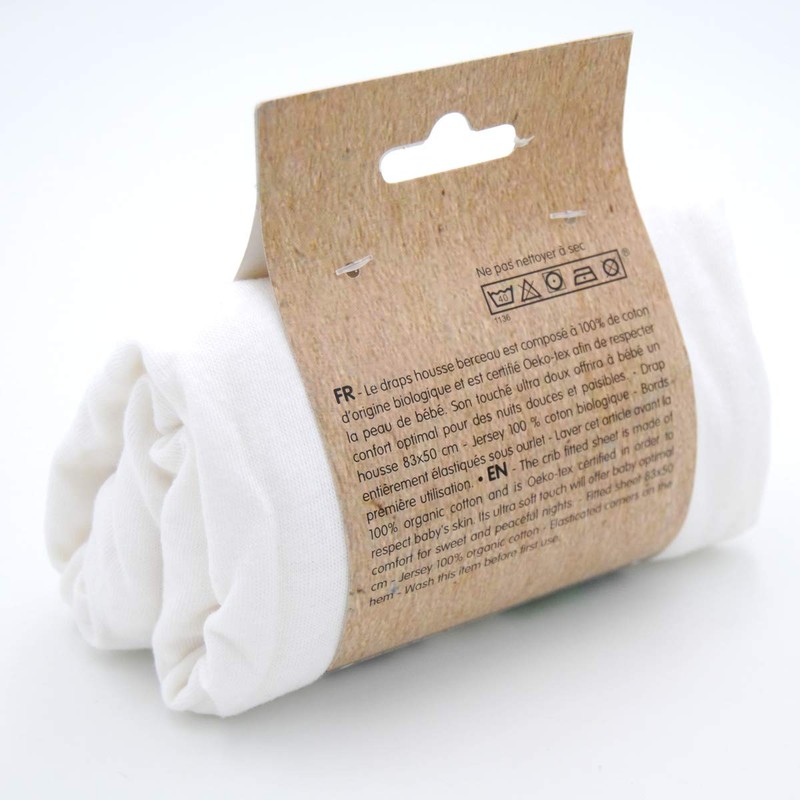 babyCalin Organic Fitted Sheet 83 x 50 cm