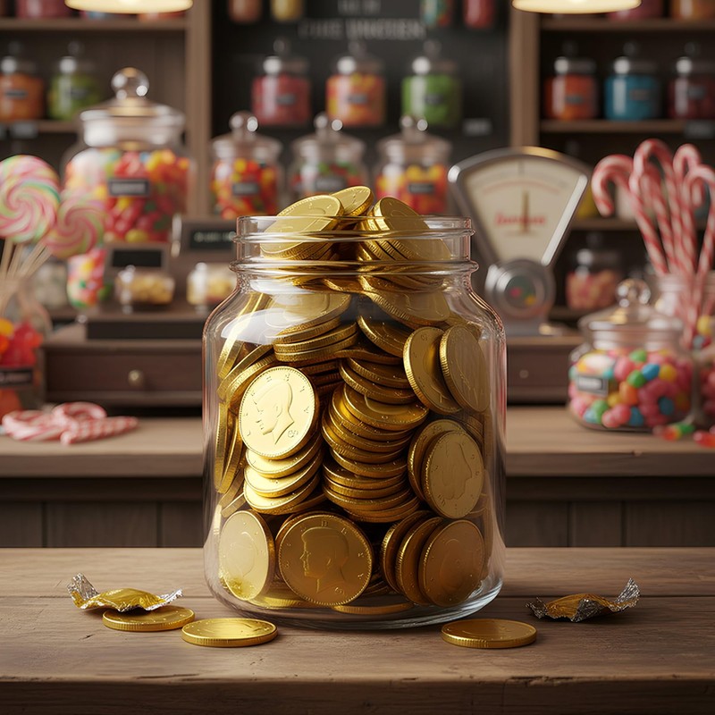 Chocolate Gold Coins, 1lb Bag