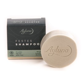 Ayluna Solid shampoo for every day, washes and nourishes simply and pH neutral like a conventional shampoo, your hair is gently freed of dirt and the hair washing for a soothing ritual, 1 x 60 g