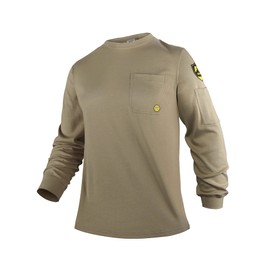 PTAHDUS FR Welding Shirts for Men Lightweight, 5.5oz Flame Resistant Shirts Long Sleeve CAT2/HRC2 100% Cotton for Summer(5.5oz Khaki,XX-Large)