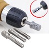 3 Pcs 1/4" 3/8" 1/2" Socket Driver Adapter Drill Bit