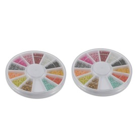 OHPHCALL Multi-Functional Manicure Paillettes 2 Boxes Nail Decals Caviar Beads for Nail Art Fashionable DIY Decor