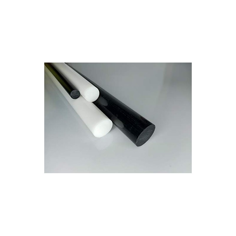 Round Pole Made of POM Black Diameter 45 mm Length