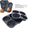 4 Cup Hamburger Bun Pan Dishwasher Safe Silicone Hamburger Bun