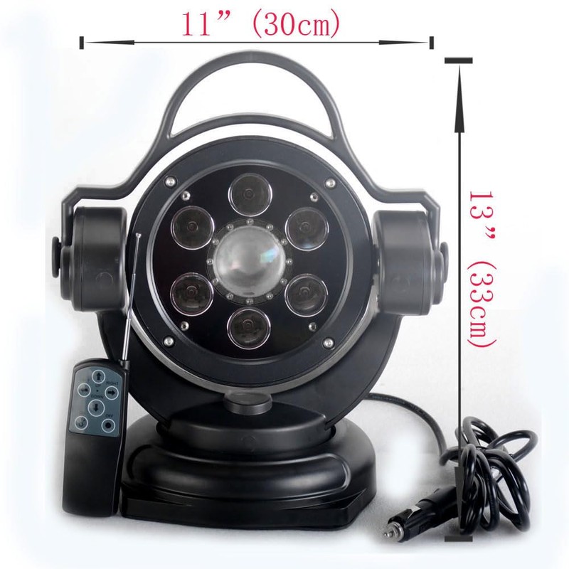 Led Search Light 11 Inch 90W 360 Degrees Rotating Remote