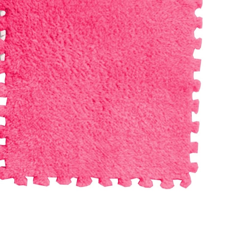 10pcs Plush Puzzle Floor Foam Mat Tiles Fluffy Cuttable Anti