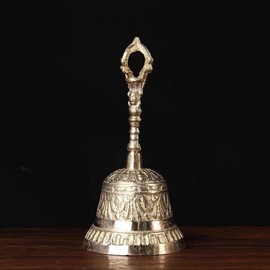 Classic Brass Handle Handbell - Vintage Cast Counter, Church, Hotel, Desk & Notification Bell Gold