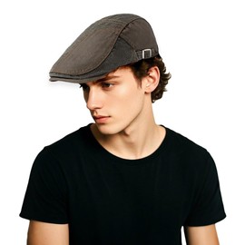 Newsboy Cap for Men Adjustable Ivy Flat Cap Gatsby Cabbie Driving Retro Beret for Mens Womens Army Green