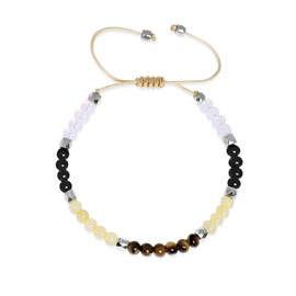 APMGONT Adjustable Natural Crystal Beads Bracelet, Women's Gemstone Bracelet, Women's Yoga Bracelet, Adjustable Crystal Bangles, Natural Crystal Beaded Strands Bracelets for Women, Crystal