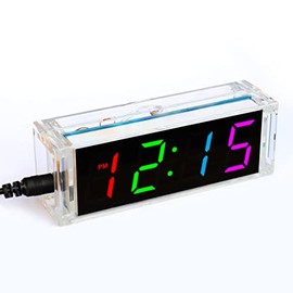 Krasnoyar Colorful Digital Clock Electronical Kit DIY Parts Component Kit Electronical Clock Welding Making Experiment Kit