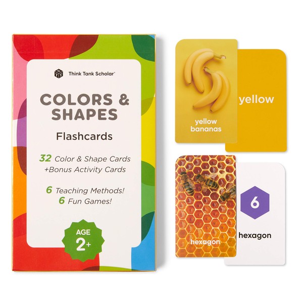 Think Tank Scholar Colors & Shapes Flash Cards for Toddlers, Ages 3+, Preschool…