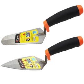 ESreake 2 Pcs Masonry Hand Tool Set, 6" Pointing & Gauging Trowel Set with Soft Grip Handle