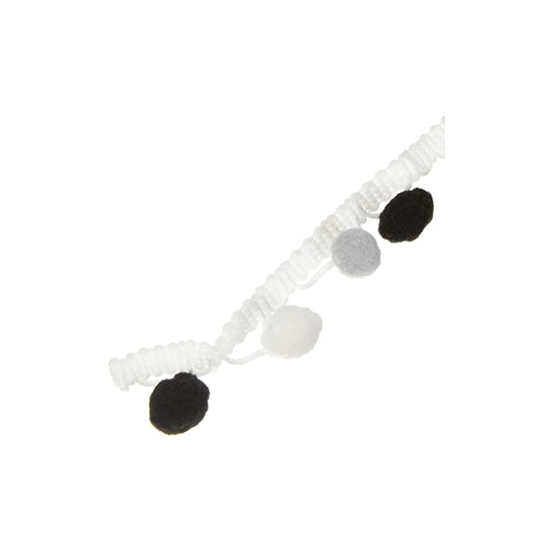 Rayher 55853573 Pom Pom Trim, Ball Fringe Ribbon for Sewing,