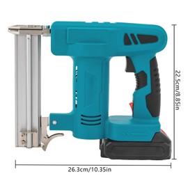 YIYIBYUS Cordless Nail Gun,2-in-1 Brad Nail/Staple Gun, Cordless Nailer 20V Electric Staple Gun with 1.5A Battery for Upholstery, Carpentry (Cyan Blue)
