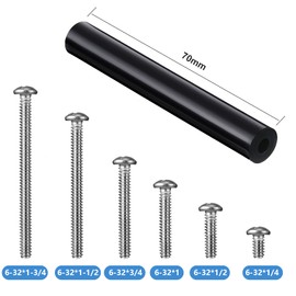 Zonon 150 Pieces Outlet Spacers Electrical Outlet Extender Kit 60 Pieces Outlet Screw Spacers and 90 Pieces 6-32 Thread Round Head Screws for Household and Industrial Electricity, 6 Lengths(Black)