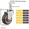 MyyYiTar 2" Swivel Stem Threaded Casters, TPR Mute Caster Wheel