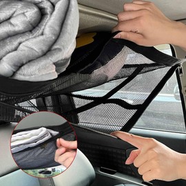 Luggage Net Car Roof, Double Layer Luggage Net, Car Net Roof Canopy with Zips, Net Car Storage Blanket, Large Capacity, Roof Car Net Organiser Net for SUV, Van, Truck, 80 x 55 cm