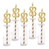 83rd Birthday Paper Straw Decor, 24-Pack Real Gold Glitter Cut-Out