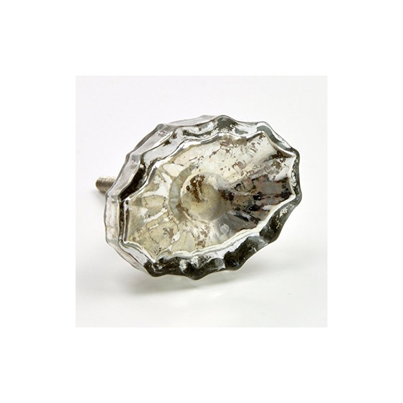 Large Mottled Silver Glass Knob, Pull, Handle, for Cupboards, Doors,