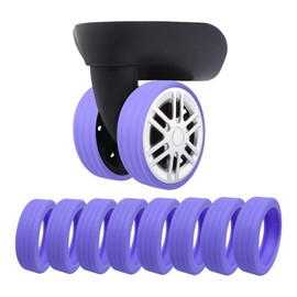 LEWSHQI 8pcs Luggage Wheels Cover/Luggage Suitcase Protector Covers-Luggage Wheel Protective Covers for Most 8-Spinner Wheels Luggage Sets - Suitcase Wheels Cover Sets (Purple)