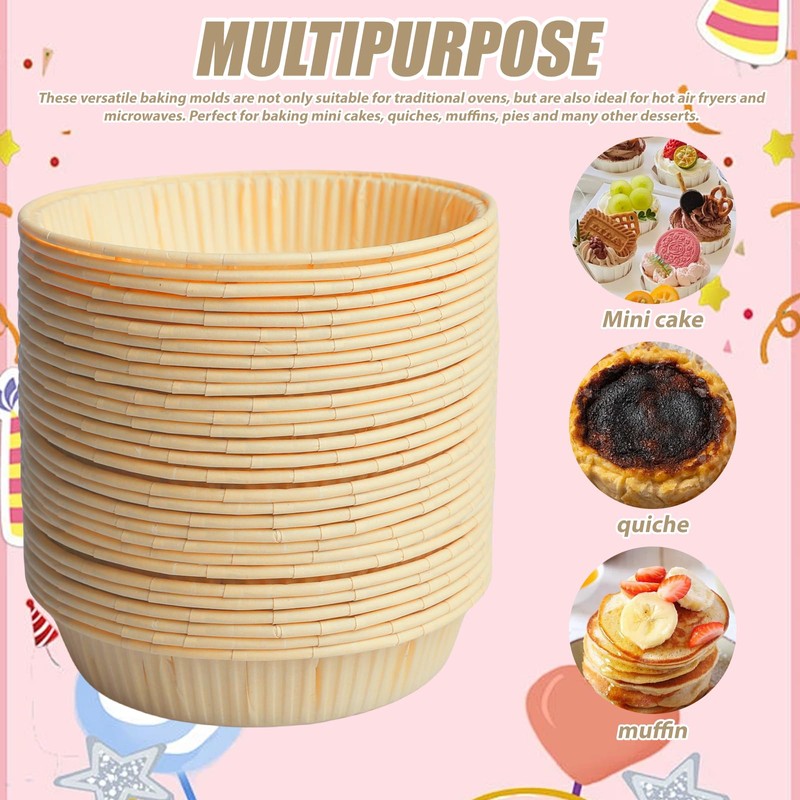 WIYETY 100 stampi per torte in carta per cuocere, mini
