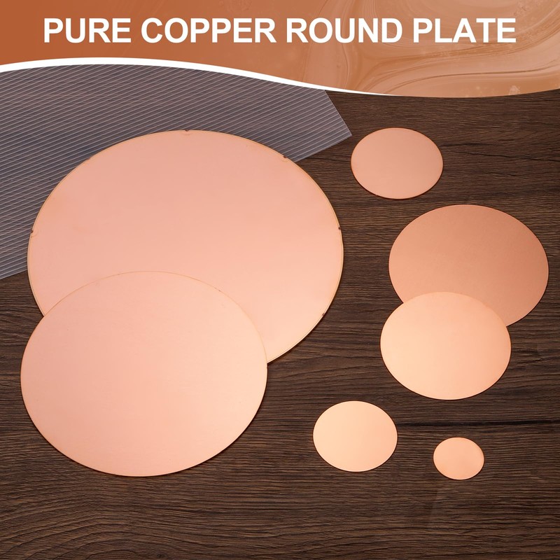 MECCANIXITY 10 Pcs Round Copper Plate, 20mm (0.79") Dia Pure