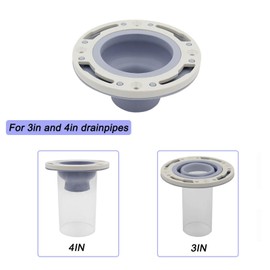 Toilet Flange Repair Kit, Toilet Flange for 3" 4" Pipe, Flange Fixing Kit, Alternative Drain Repair Spacer, Toilet Repair and Installation Tool (Black)