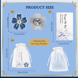 Memorial Pins Bulk Celebration Of Life Funeral Favors-Bulk Funeral Favors For Guests Includes 20 Pcs Flower Brooches Poem Cards Forget-Me-Not Brooch