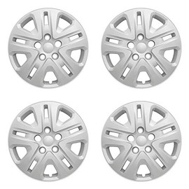New Wheel Covers Replacements Fits 2014-2019 Dodge Grand Caravan SE / 2013-2018 Dodge Journey SE ; 17 Inch; 10 Spoke; Silver Color; Plastic; Set of 4