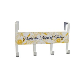 Over-The-Door Hook with Make The Most of Today Design, 4 Hooks for Hanging Clothes, Towels, Coats, and Accessories by Dependable Industries Inc.