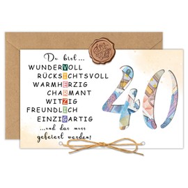 Happirra Birthday Card 40 Years Woman Man