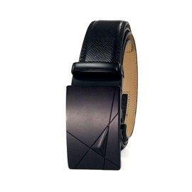 Ulterra Men's Genuine Leather Belt, Auto Lock, Gift Box Included, No Holes, Business Suit, Casual, Stepless Men's Belt, Belt Black (Black G)