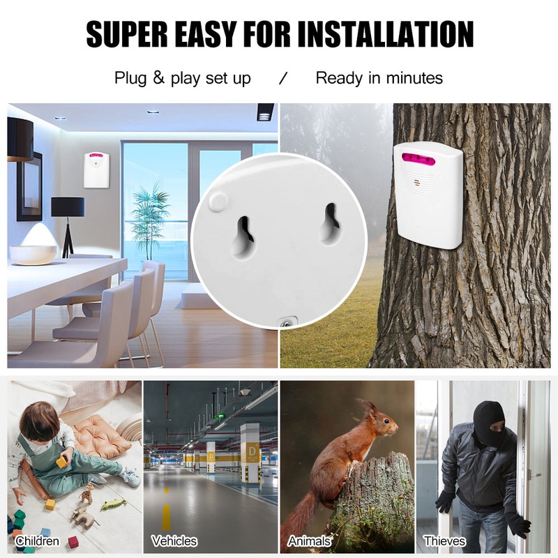 Multifunctional Wireless Driveway Alarm IR Motion Sensor Alarm Doorbell 1
