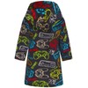 Boys Fleece Robe, Hooded Toddler Soft Fuzzy Bathrobe for Kids