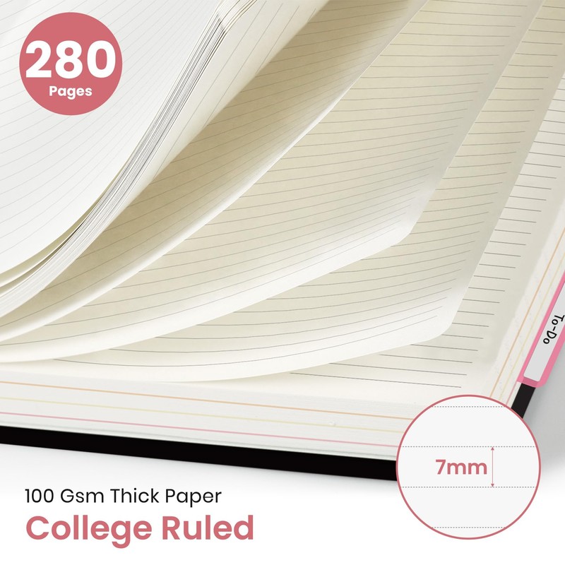 Taja Spiral Notebooks for Work 5 Subject Notebook with Removable