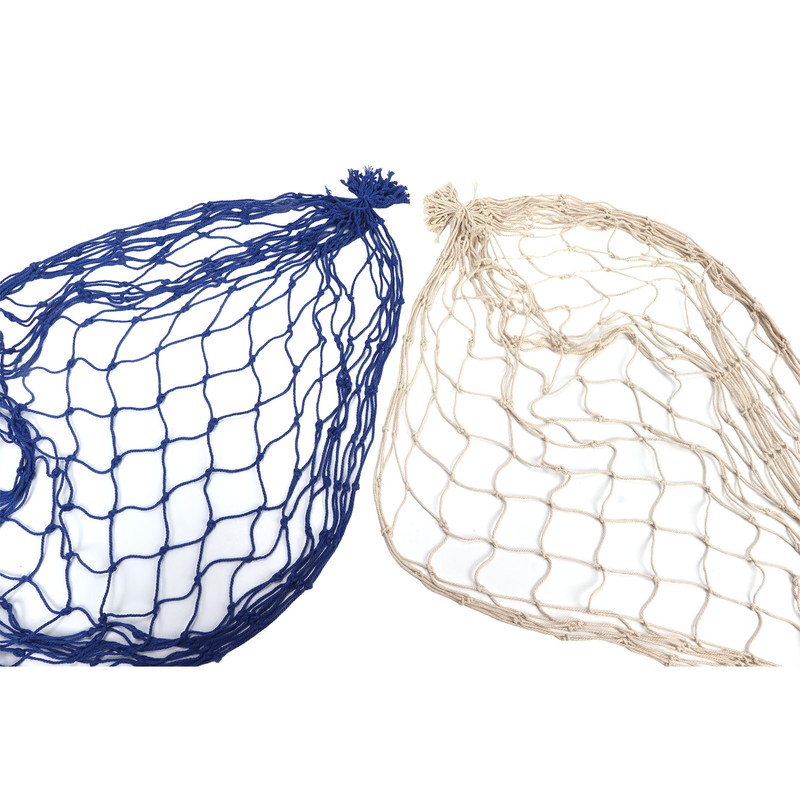 2pcs Fish Net Decoration Cotton Soft Comfortable Mediterranean Style Beige