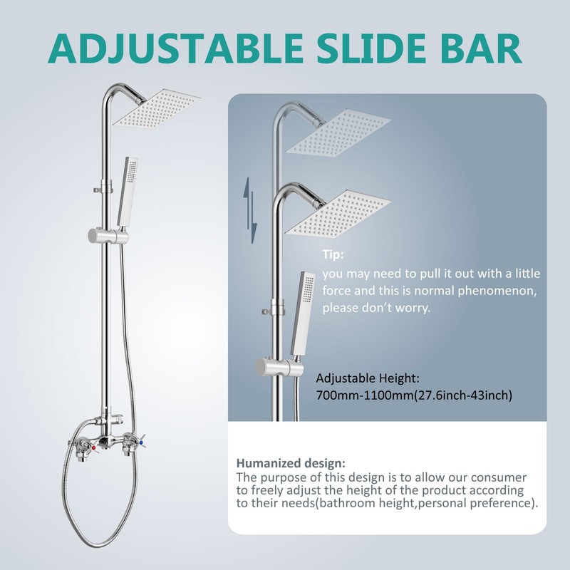 Aolemi Wall Mount Outdoor Shower Kit,Outdoor Shower Fixtures Faucet System