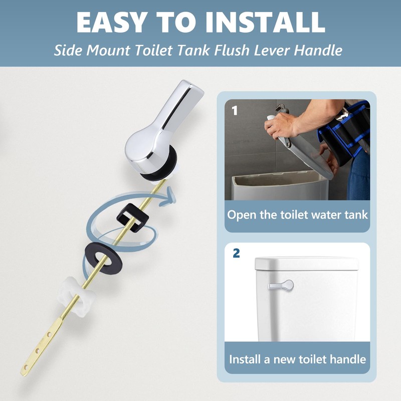 OasisFlow Front Mount Toilet Handle Replacement Kit Compatible with American