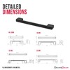 Decoranddecor Dimora Pull Handle D Shape Rectangular Profile Zinc (96mm