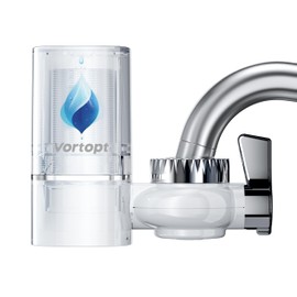 Vortopt Faucet Water Filter for Sink,NSF Certified Faucet-Mount System, 400-Gallon Capacity Rapid Flow， Reduces Chlorine & Bad Taste, Includes 1 Filter，T1ACF