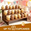 Mobpqable 3 Tier Cupcake Stand Wood - 30s Quick Assembly,