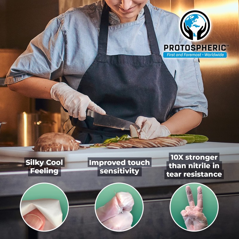 Protospheric Disposable Gloves for Food Prep - Super Poly Kitchen
