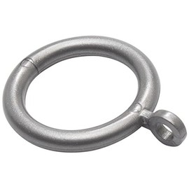 Merriway BH03181 (8 Pcs) Plastic Curtain Drapery Pole Rod Rings with Fixed Eye, Inner Diameter 28mm (1.1/8 inch) Outer Diameter 40mm (1.1/2 inch) Grey - Pack of 8 Pieces