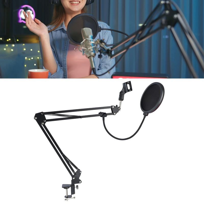 Boom Arm Microphone Adjustable Suspension Boom Rotatable Scissor Microphone Arm