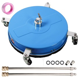 Wexo Palindrog 19" Pressure Washer Surface Cleaner with 4 Wheels, Coated Blue Stainless Steel Power Washer Surface Cleaner for Driveway Sidewalk Patio, 1/4" Quick Connector, 2 Extension Wand, 4000 PSI