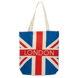 Puckator London Union Jack Flag Reusable Zip Up Cotton Bag - Canvas Tote Bag - Cotton Tote Bags - Eco Gifts for Women and Men - Cloth Shopping Bag - Fabric Bag - Foldable Bags for Shopping - Handbag