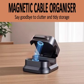 6 Pack Magnetic Cable Clips Cord Holder - Cute Quirky Patterns Cord Organizer - Hide or Organize Phone Charging Cables - Smoothly Adjustable Desk Cord Management Clip for Home, Nightstand, Desk