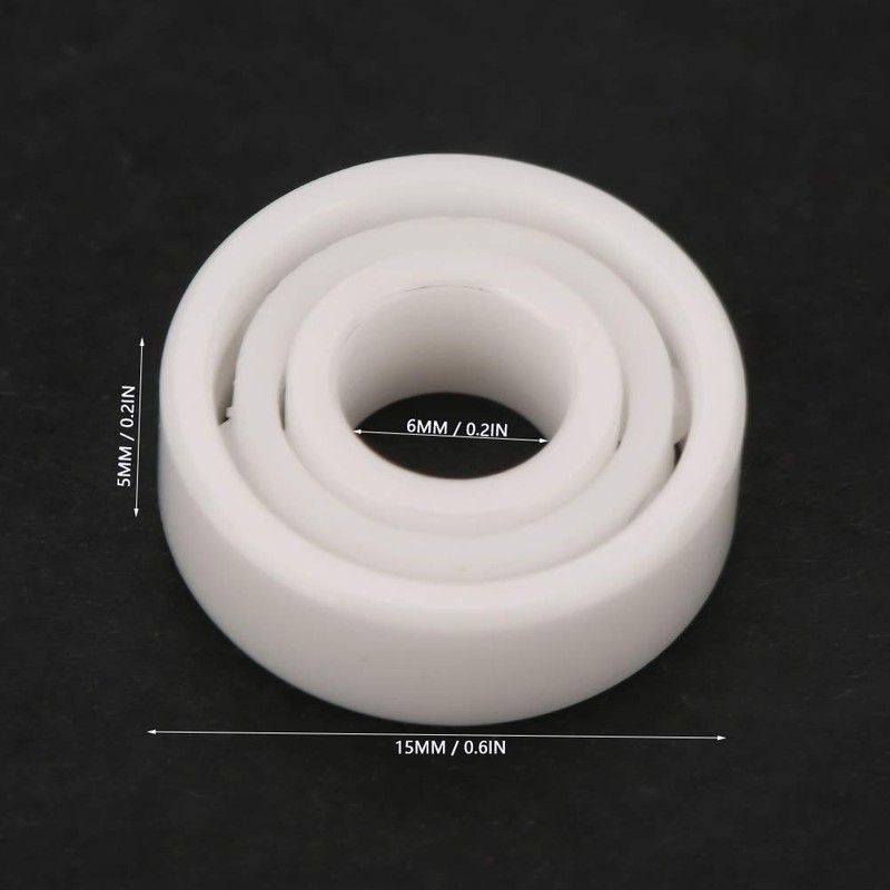 696 Ceramic ZrO2 Bearings, Inner Diameter 6mm Outer Diameter 15mm