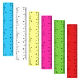 Mabor 6 Pcs Clear Ruler 6 inch Ruler Plastic, Small Ruler for Journaling Colorful Practical Prizes for Students,Plastic Ruler Rulers for Kids 6 inch Rulers Pocket Ruler Mini Ruler Classroom Office